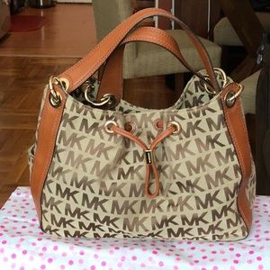Authentic MICHAEL KORS MK print shoulder bag